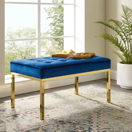 Promo đĽ Silver Orchid Fairbanks Velvet Bench Navy â¤ď¸ 8 Promo đĽ Silver Orchid Fairbanks Velvet Bench Navy â¤ď¸ - Image 6