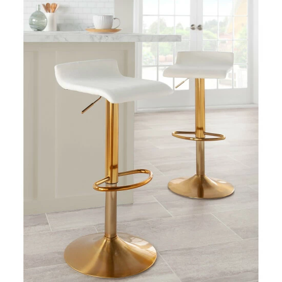 Best Pirce đ Silver Orchid Tower Ale Gold Adjustable Bar Stool - Set Of 2 Silver Velvet đĽ°