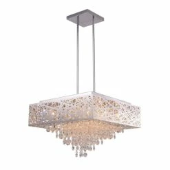 Best reviews of 🧨 Silver Orchid Quirk Chrome 12-light Square Crystal Chandelier 🔔