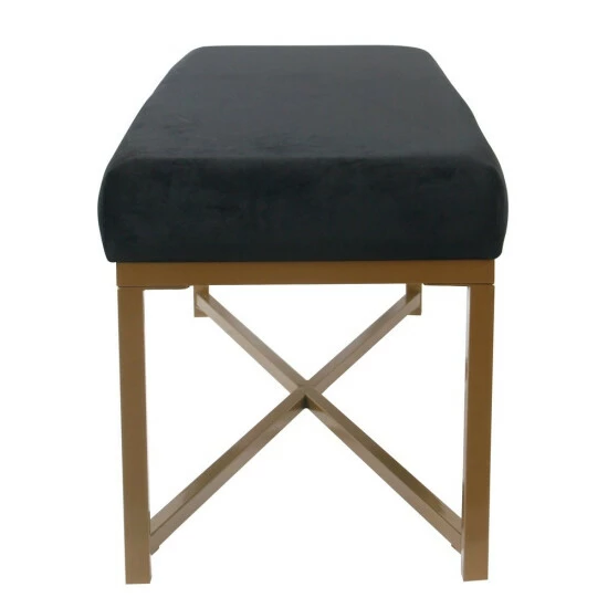 Outlet ๐ฅ Silver Orchid Hartau Velvet Rectangle Bench - Black ๐ฅ - Image 4