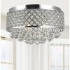 Best Sale 🥰 Silver Orchid Taylor 4-light Chrome And Crystal Flush Mount Chandelier 🤩