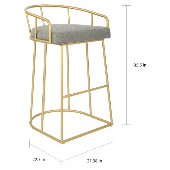 Deals đĽ Silver Orchid Cook Mid-century 30-inch Fabric Seat Bar Stool Ash đ - Image 6