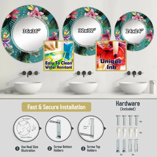 Deals đ Silver Orchid Brian 'Natural Onyx Texture' Printed Mid-Century Mirror Orange â - Image 3