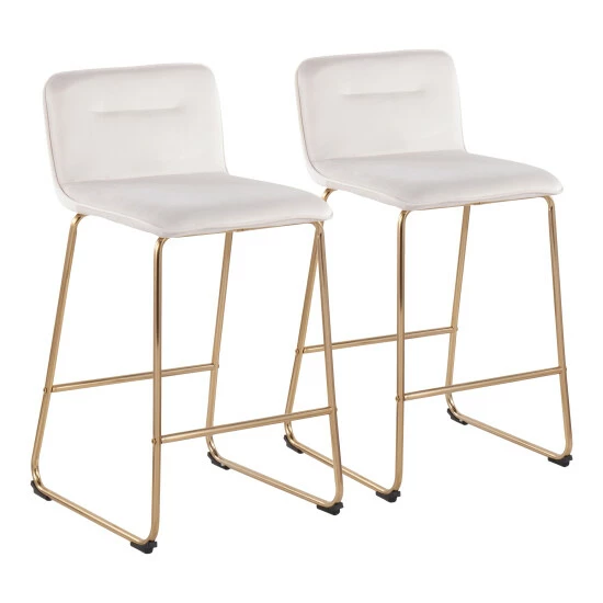 Top 10 ๐ Silver Orchid Kerby Gold Fixed-Height Counter Stool - Set Of 2 Camel Faux Leather ๐ - Image 6