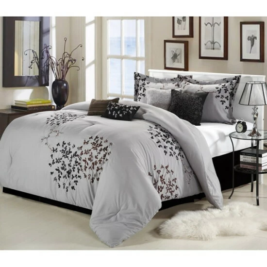 Top 10 โค๏ธ Silver Orchid Negri Grey/Black 8-piece Comforter Set ๐ 3 Top 10 โค๏ธ Silver Orchid Negri Grey/Black 8-piece Comforter Set ๐