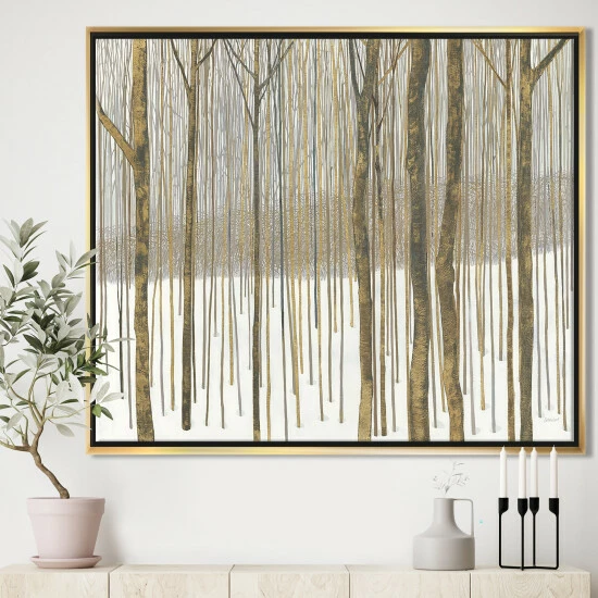 Brand new ๐ Silver Orchid 'Forest In Winter Gold' Cabin & Lodge Framed Canvas - Brown ๐งจ 3 Brand new ๐ Silver Orchid 'Forest In Winter Gold' Cabin & Lodge Framed Canvas - Brown ๐งจ
