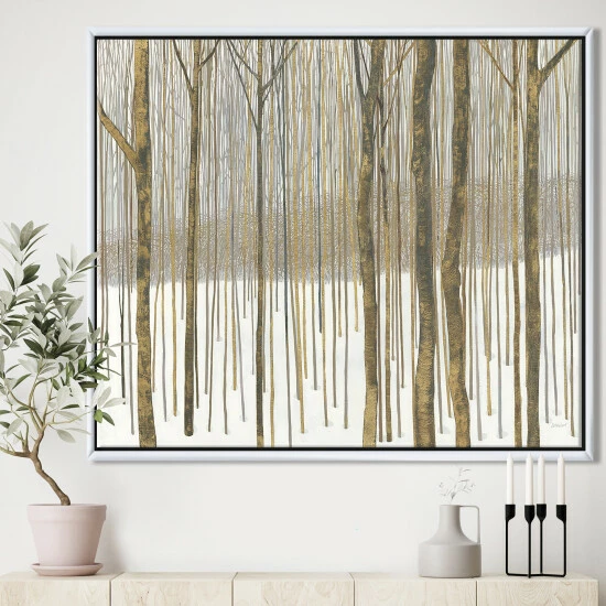 Brand new ๐ Silver Orchid 'Forest In Winter Gold' Cabin & Lodge Framed Canvas - Brown ๐งจ 5 Brand new ๐ Silver Orchid 'Forest In Winter Gold' Cabin & Lodge Framed Canvas - Brown ๐งจ - Image 3