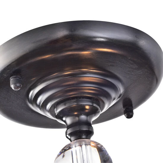 Wholesale đ Silver Orchid Antique Black Crystal 3-light Flush Mount Chandelier đ - Image 2