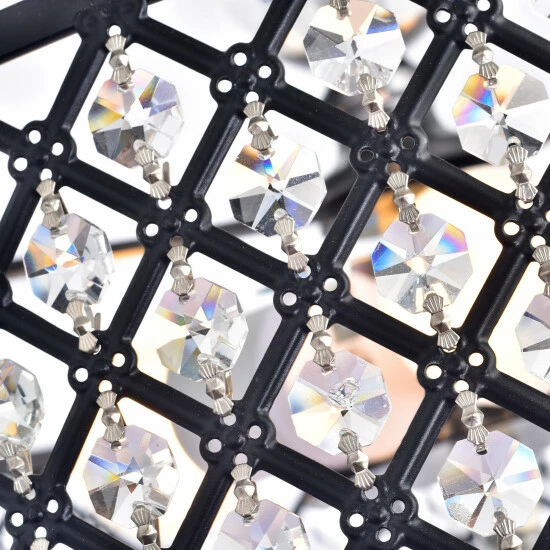 Wholesale đ Silver Orchid Antique Black Crystal 3-light Flush Mount Chandelier đ - Image 3