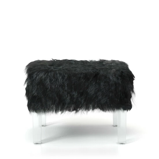 Wholesale ๐งจ Silver Orchid Andral Contemporary Acrylic Ottoman Black โ - Image 4