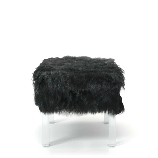 Wholesale ๐งจ Silver Orchid Andral Contemporary Acrylic Ottoman Black โ - Image 5