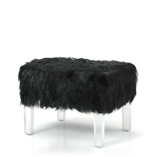 Wholesale ๐งจ Silver Orchid Andral Contemporary Acrylic Ottoman Black โ - Image 6