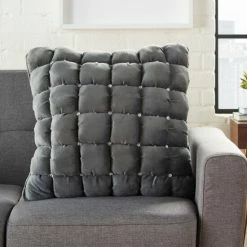 Discount 🔔 Silver Orchid Negri Luminescence Throw Pillow 20" X 20" Dark Grey ⌛