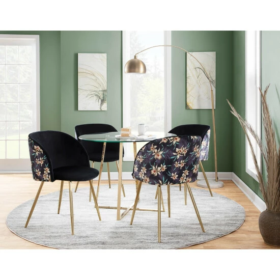 Outlet ๐ Silver Orchid Harding Dining Chair With Floral Print Accent White ๐ - Image 4