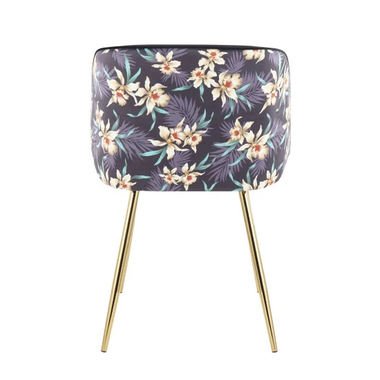 Outlet ๐ Silver Orchid Harding Dining Chair With Floral Print Accent White ๐ - Image 6