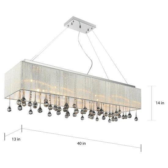 Wholesale đ Silver Orchid Keaton 14-light Chrome Linear Chandelier With Drop Crystals đ 4 Wholesale đ Silver Orchid Keaton 14-light Chrome Linear Chandelier With Drop Crystals đ - Image 2