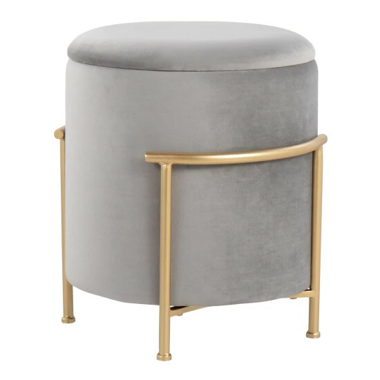 Flash Sale ๐ฅ Silver Orchid Caines Storage Ottoman Cream Velvet ๐งจ - Image 2