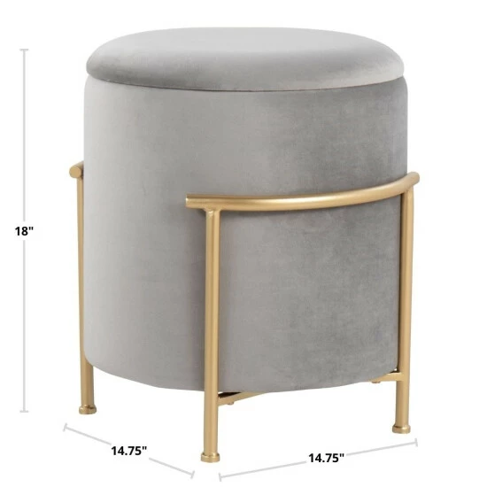 Flash Sale ๐ฅ Silver Orchid Caines Storage Ottoman Cream Velvet ๐งจ - Image 4