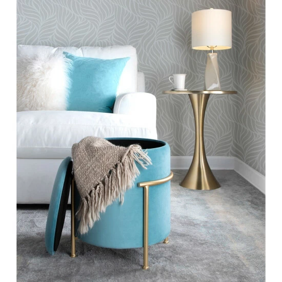 Flash Sale ๐ฅ Silver Orchid Caines Storage Ottoman Cream Velvet ๐งจ - Image 6