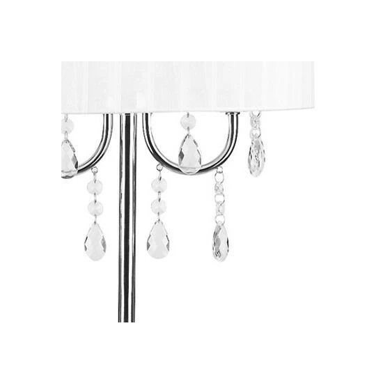 Best deal đ Silver Orchid Bambrick Glam White And Chrome Chandelier-style Crystal Accent Table Lamp - 13 X 13 X 23 White/silver No Bulb đ - Image 3