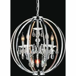 Best Sale 😀 Silver Orchid Daix Chrome 5-light Chandelier 💯