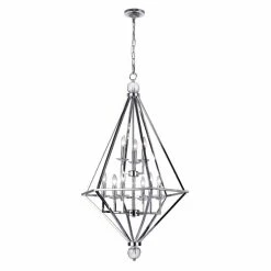 Cheap 🛒 Silver Orchid Sterling Chrome 9-light Geometric Modern Chandelier 🌟