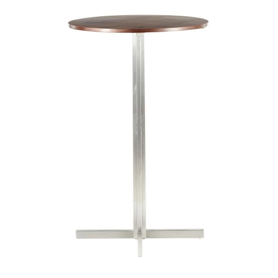 Coupon đ Silver Orchid La Plante Contemporary Round Bar Table - N/A Clear Glass đ - Image 2