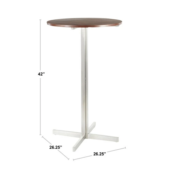 Coupon đ Silver Orchid La Plante Contemporary Round Bar Table - N/A Clear Glass đ - Image 6