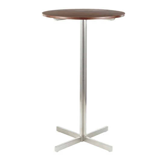 Coupon đ Silver Orchid La Plante Contemporary Round Bar Table - N/A Clear Glass đ - Image 7