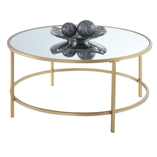 Promo đĽ Silver Orchid Ames Gold Coast Deluxe Faux Marble Round End Table White Faux Marble/silver Frame đ - Image 5