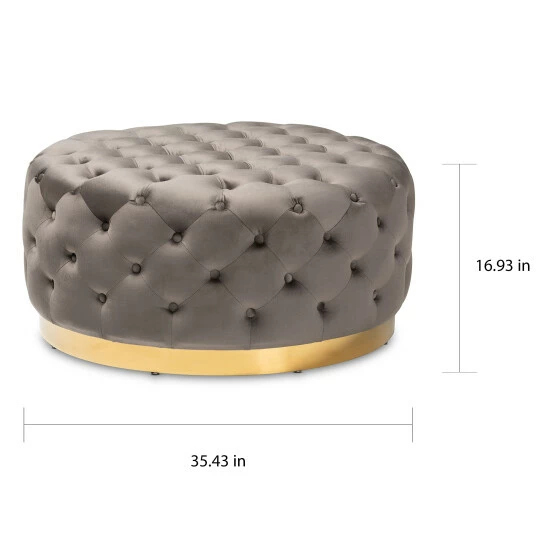 Top 10 đ Silver Orchid Glam And Luxe Upholstered Round Cocktail Ottoman Blue 𤊠- Image 6