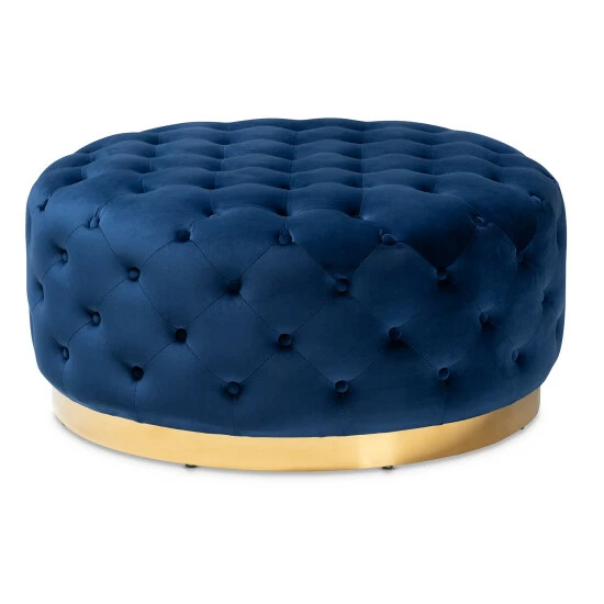 Top 10 đ Silver Orchid Glam And Luxe Upholstered Round Cocktail Ottoman Blue 𤊠- Image 8