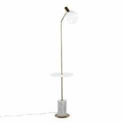 Cheap 🎁 Silver Orchid Annabelle Floor Lamp Gold Metal/white Wood ❤️