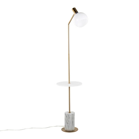 Cheap š Silver Orchid Annabelle Floor Lamp Gold Metal/white Wood ā¤ļø