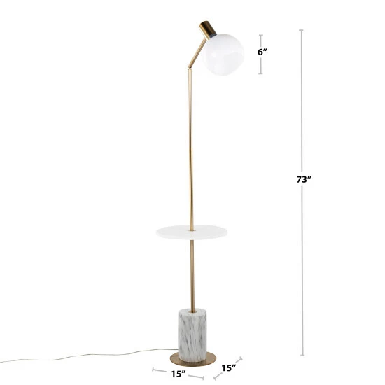 Cheap š Silver Orchid Annabelle Floor Lamp Gold Metal/white Wood ā¤ļø - Image 3