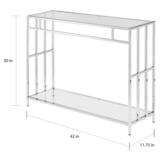Brand new ๐ Silver Orchid Accord Glass Console Table ๐ - Image 4