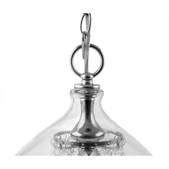 Discount โค๏ธ Silver Orchid Wallock Glass And Faceted Crystal Glass Jewels Plug-in And Hardwire Hanging Pendant Clear ๐ - Image 3
