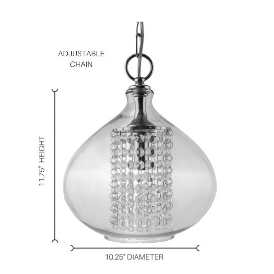 Discount โค๏ธ Silver Orchid Wallock Glass And Faceted Crystal Glass Jewels Plug-in And Hardwire Hanging Pendant Clear ๐ - Image 4