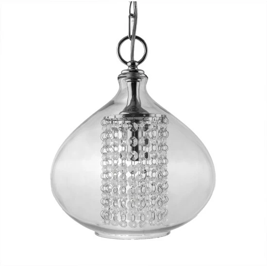 Discount โค๏ธ Silver Orchid Wallock Glass And Faceted Crystal Glass Jewels Plug-in And Hardwire Hanging Pendant Clear ๐ - Image 8