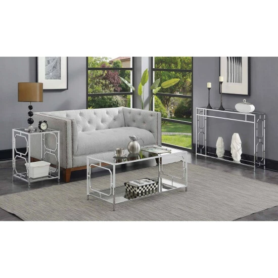 Best deal ๐ Silver Orchid Hitchie Chrome Coffee Table ๐ - Image 4