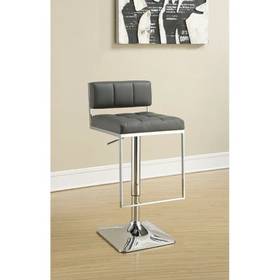 Best deal ๐ Silver Orchid Price Silver Metal/Foam Adjustable Bar Stool Grey โญ - Image 3