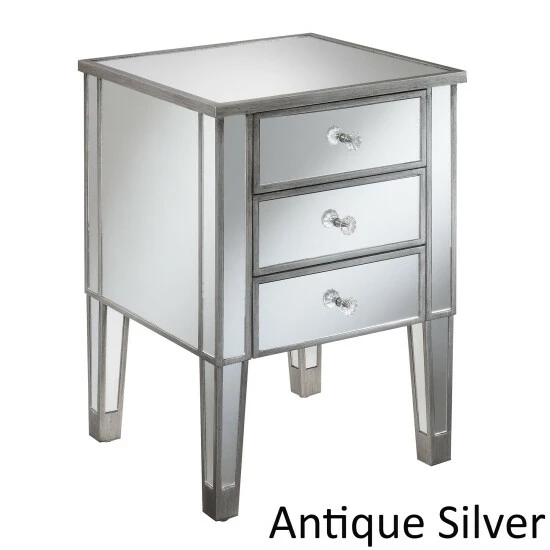 Budget ๐ Silver Orchid Beatriz Silver 3 Drawer Mirrored End Table Mirror / Antique Silver ๐ 6 Budget ๐ Silver Orchid Beatriz Silver 3 Drawer Mirrored End Table Mirror / Antique Silver ๐ - Image 4