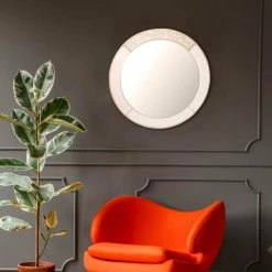 Buy ⌛ Silver Orchid Adoree Round Mirror 💯