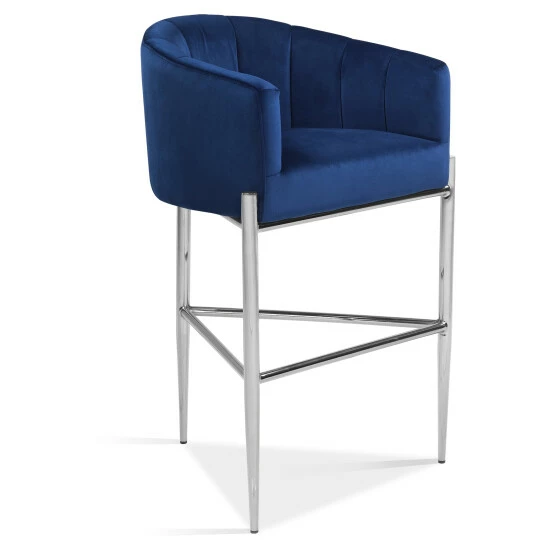 Buy đ Silver Orchid Unkel Velvet Upholstered Chrome Base Bar/Counter Stool - N/A đ„° - Image 4