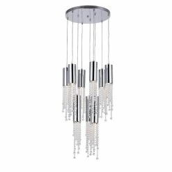 Deals 🔔 Silver Orchid Burns 9-light Crystal Chandelier With Chrome Finish 🔔