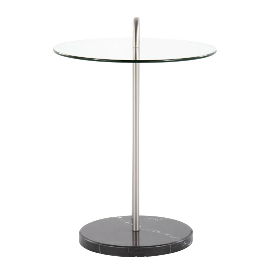 Flash Sale ๐ Silver Orchid Battista Side Table Gold Metal & White Marble ๐ - Image 7