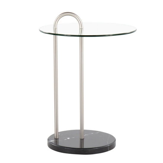 Flash Sale ๐ Silver Orchid Battista Side Table Gold Metal & White Marble ๐ - Image 8