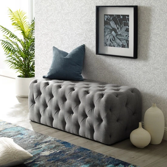 Top 10 ๐ Silver Orchid Holm Modern Design Velvet Bench For Living Room - 20"wx48"lx19"h Light Grey โ๏ธ - Image 6