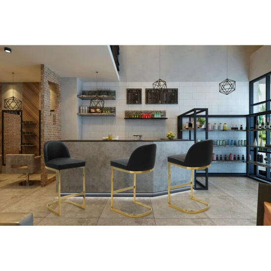 Discount đ Silver Orchid Boardman PU Leather Bar Stool/Counter Stool Chair Black đ - Image 8