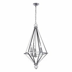 Best Sale ⭐ Silver Orchid Sterling Chrome 3-light Modern Chandelier 🎁